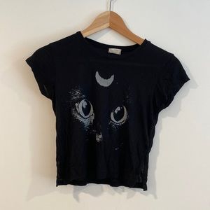 ‼️SOLD Brandy Melville John Galt Luna Cat crop top black